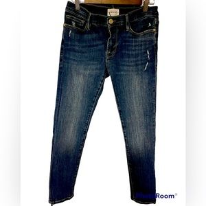 Frame Womens Le Garcon Boyfriend Jeans Size 27 Blue Distressed Covant Midrise